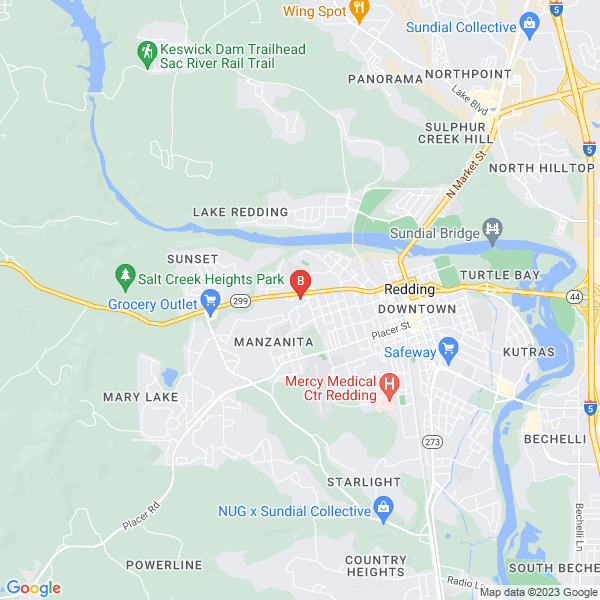 Redding Bathtub Refinishing Pros location map: 2701 Old Eureka Way, Redding, CA