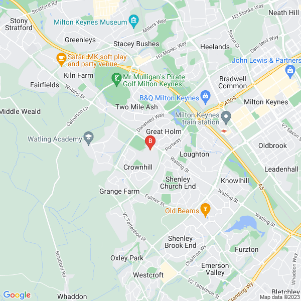 Oxley Digital Marketing location map: Vincent Avenue, Milton Keynes, Buckinghamshire