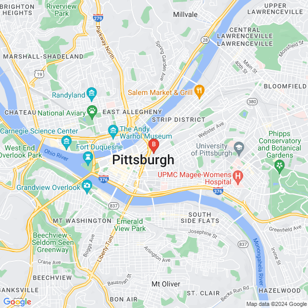 PADCO Project Care location map: 1435 Bedford Avenue, Pittsburgh, PA
