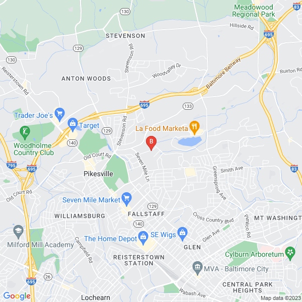 Eco Pro Restoration location map: 3315 Midfield Rd, Pikesville, MD