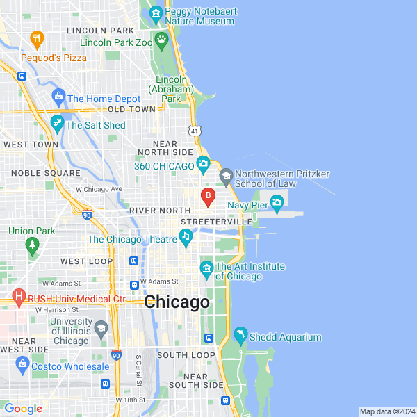 Lawrence Cohn Chicago Commercial Real Estate Broker location map: 212 East Ohio Street, Chicago, Illinois